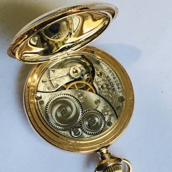 Antique 1912 Elgin Illinois 14k Gold & Gold-filled Pocket Watch Runs - Picture 8 of 10